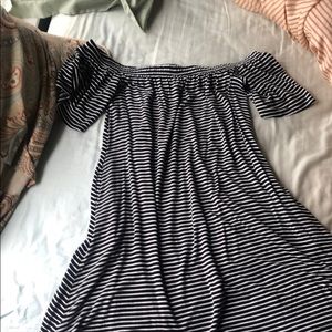 Striped off the shoulder dress